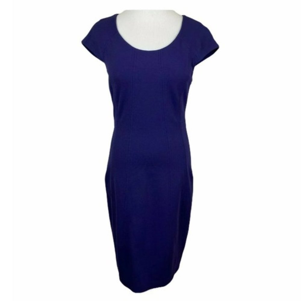 DVF Diane Von Furstenberg Dress 4 Sheath Purple Cap Sleeve Career Office